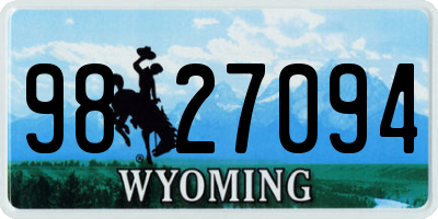 WY license plate 9827094