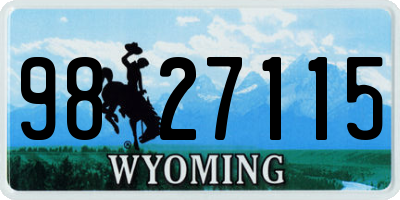 WY license plate 9827115