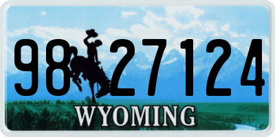 WY license plate 9827124