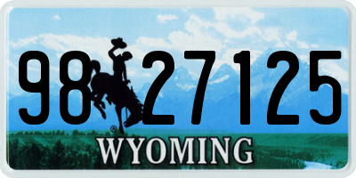 WY license plate 9827125