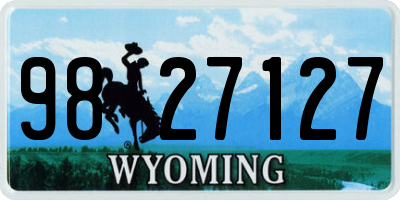 WY license plate 9827127