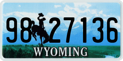 WY license plate 9827136
