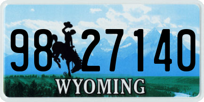 WY license plate 9827140