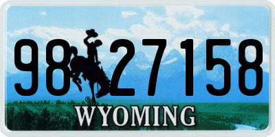WY license plate 9827158