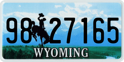 WY license plate 9827165