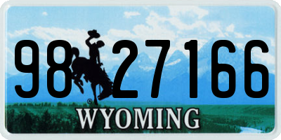 WY license plate 9827166