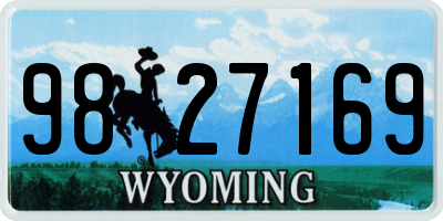WY license plate 9827169