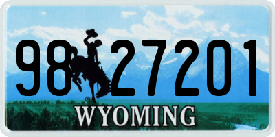 WY license plate 9827201