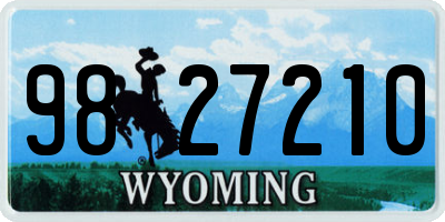 WY license plate 9827210