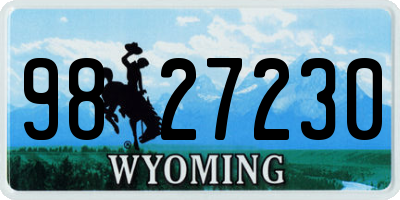 WY license plate 9827230