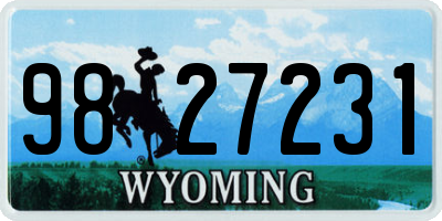 WY license plate 9827231