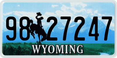 WY license plate 9827247