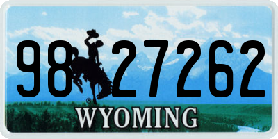 WY license plate 9827262