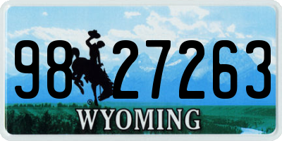 WY license plate 9827263