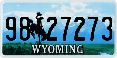 WY license plate 9827273
