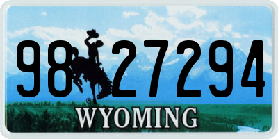 WY license plate 9827294