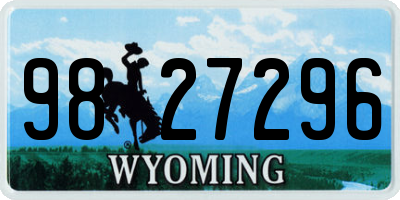 WY license plate 9827296