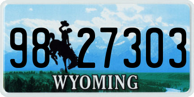 WY license plate 9827303
