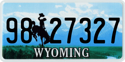WY license plate 9827327