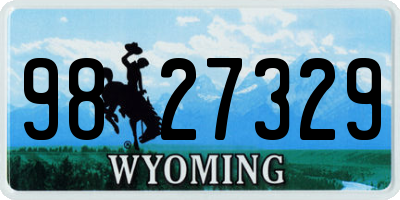 WY license plate 9827329