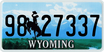 WY license plate 9827337