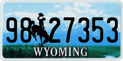 WY license plate 9827353