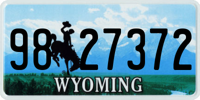 WY license plate 9827372