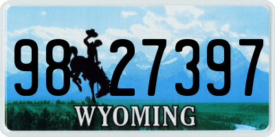 WY license plate 9827397