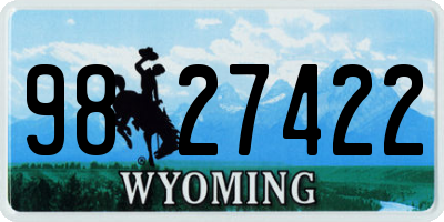 WY license plate 9827422