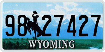 WY license plate 9827427