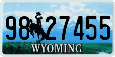 WY license plate 9827455