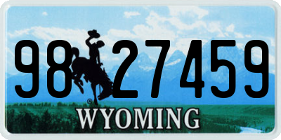WY license plate 9827459