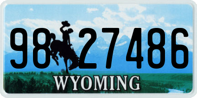 WY license plate 9827486