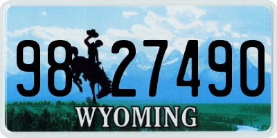 WY license plate 9827490