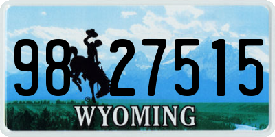 WY license plate 9827515