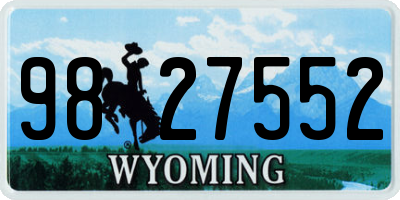WY license plate 9827552