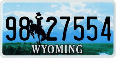 WY license plate 9827554
