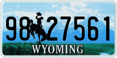 WY license plate 9827561