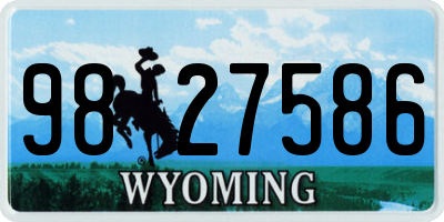WY license plate 9827586