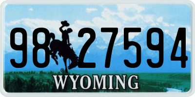 WY license plate 9827594