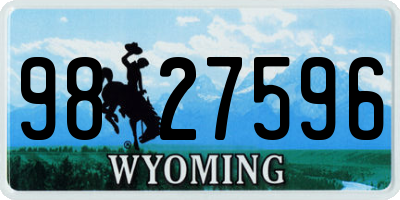 WY license plate 9827596