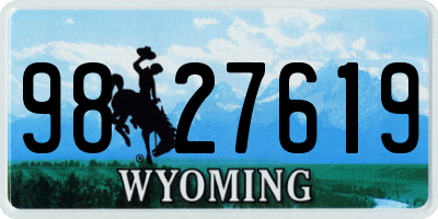WY license plate 9827619