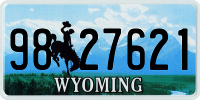 WY license plate 9827621
