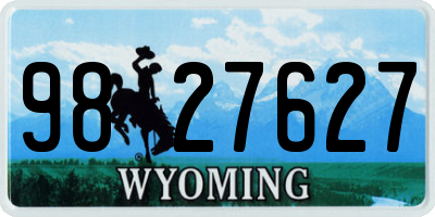 WY license plate 9827627