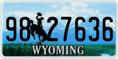 WY license plate 9827636