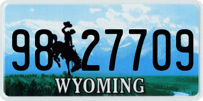 WY license plate 9827709