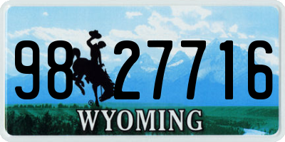 WY license plate 9827716