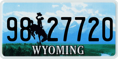 WY license plate 9827720