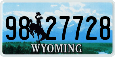 WY license plate 9827728
