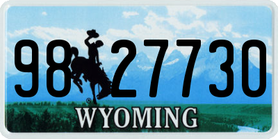 WY license plate 9827730